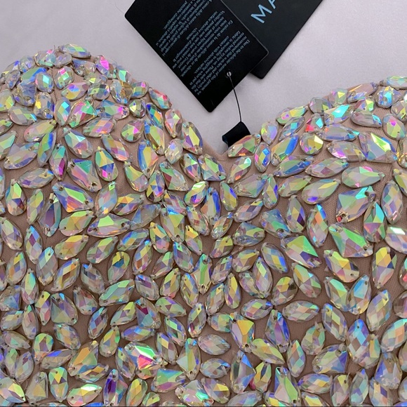 Marciano embellished crystal bustier xs NWT nude - Picture 5 of 15